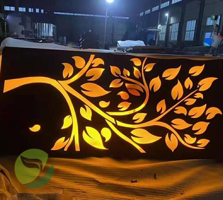 雨花耐候钢板灯箱